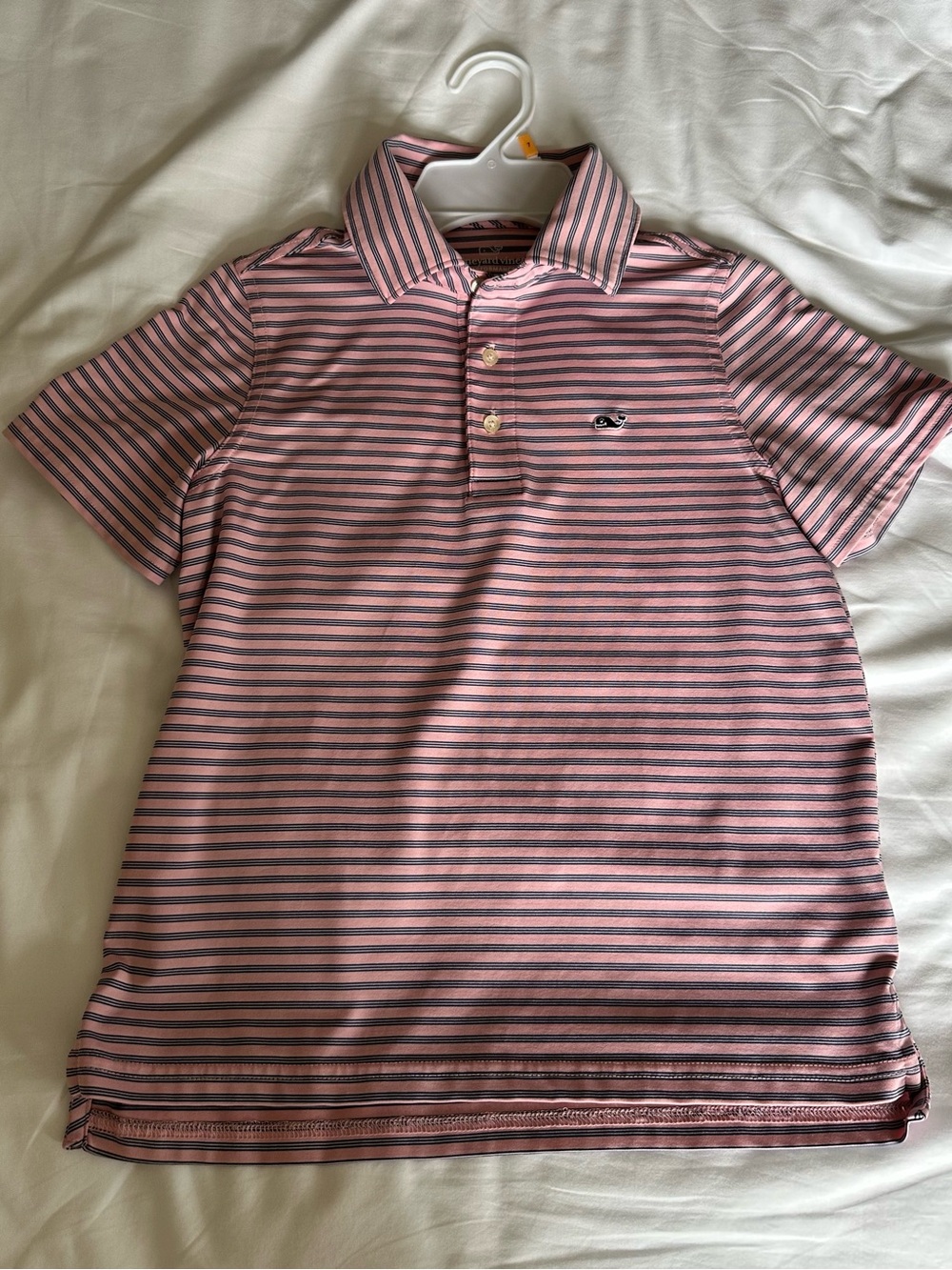 Vineyard Vines Pink and Navy Striped Polo